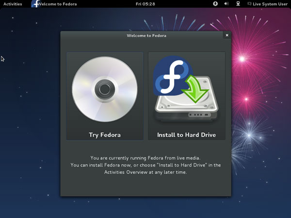 Fedora 17 Live Desktop Fedora 17 Live Desktop
